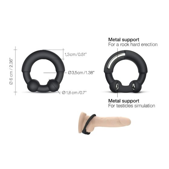 Dorcel Stronger Ring - kovový erekční kroužek (černý)