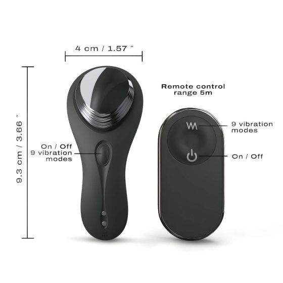 Dorcel Discreet Vibe + - akumulátorový, rádiově řízený klitorální vibrátor (černý)