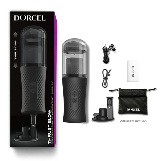Dorcel - automatický masturbátor s funkcí sání a přírazů - akumulátor - černý