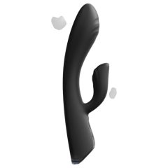   Dorcel Flexi Rabbit - vyhřívaný vibrátor s klitorálním ramenem (černý)