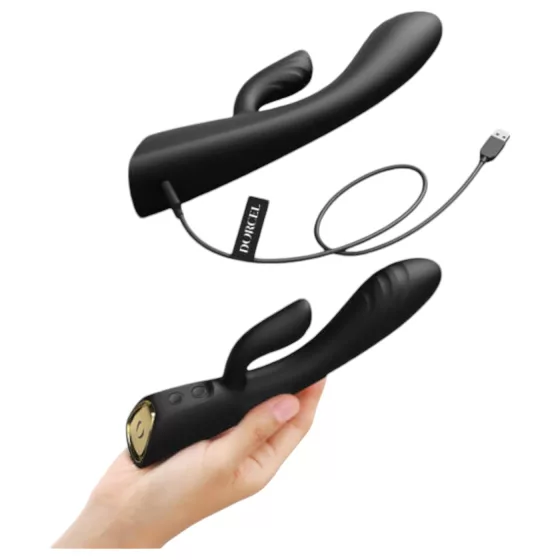 Dorcel Flexi Rabbit - hřejivý vibrátor s klitoriální zónou (černý)