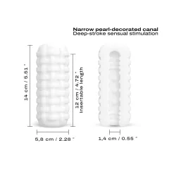   Dorcel Cup Tight - masturbátor pro muže s perlovaným kanálkem (bílý)