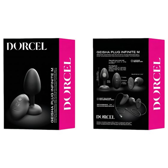 Dorcel - kuličkový, dálkový anální vibrátor M - (černý)