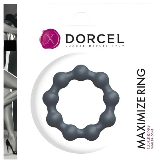 Dorcel Maximize - kuličkový silikonový erekční kroužek (šedý)