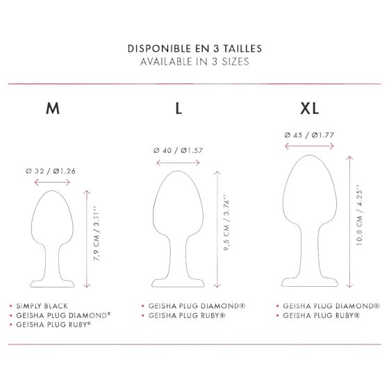 Dorcel Geisha Plug M - anální kolík s kuličky (černý)