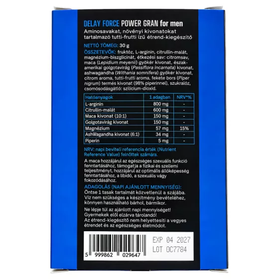 Delay Force Power - doplněk stravy v prášku pro oddálení ejakulace (7 sáčků)