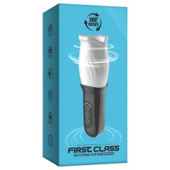   Funny Me First Class - rotující umělá ústa masturbátor (bílá-černá)