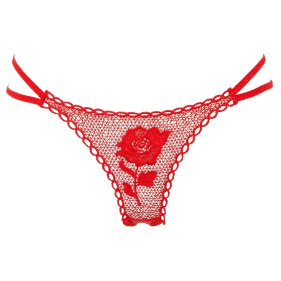 Panty Rose - tanga ukrytá v růži - červená (S-L)