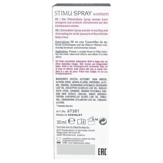 HOT Shiatsu Joyful - stimulační krém pro ženy (30ml)