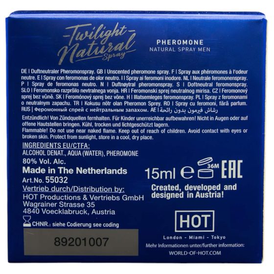 HOT Twilight Natural - pánský feromonový parfém (15ml) - bez vůně