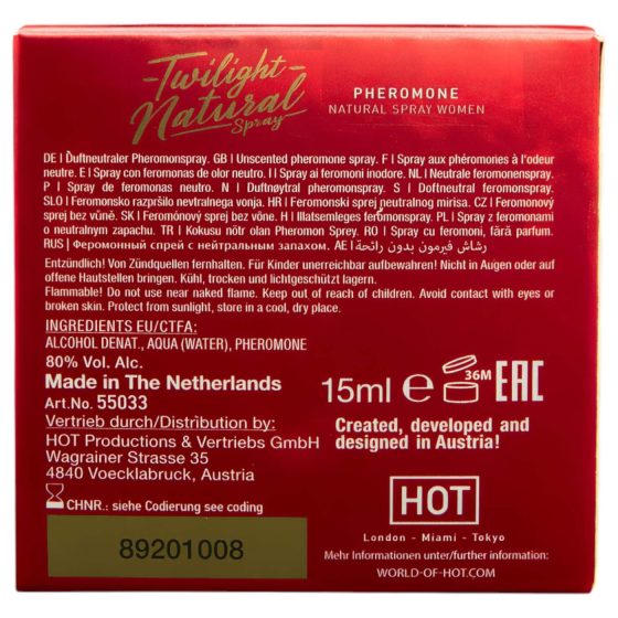 HOT Twilight Natural - feromonový parfém pro ženy (15 ml) - bez vůně