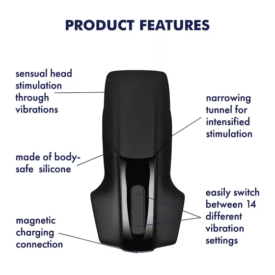 Satisfyer Men Vibration - vibrační masturbátor pro muže - dobíjecí - černý