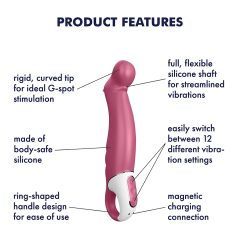   Satisfyer Petting Hippo - vibrátor dobíjecí vodotěsný silikonový růžový
