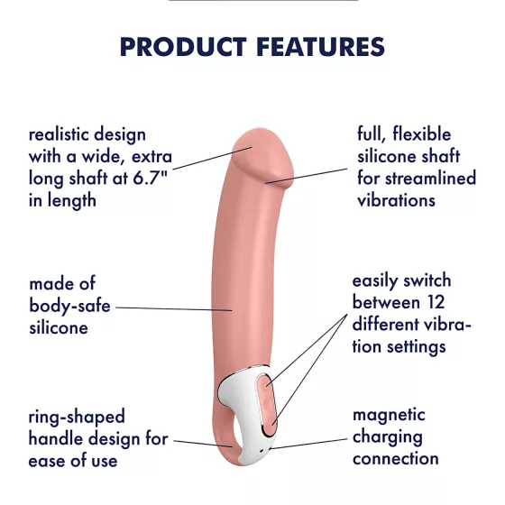 Satisfyer Master - vodotěsný, akumulátorový vibrátor (tělové barvy)