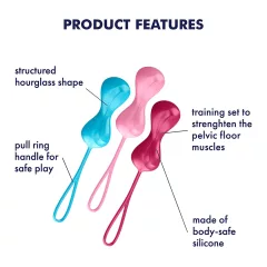   Satisfyer - venušiny kuličky set - pohyblivé kuličky - 3 ks