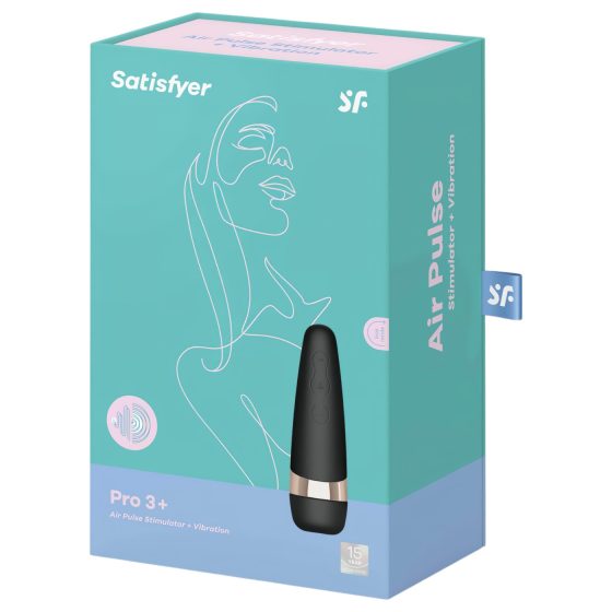 Satisfyer Pro 3+ - vodotěsný, akumulátorový stimulátor klitorisu (černý)