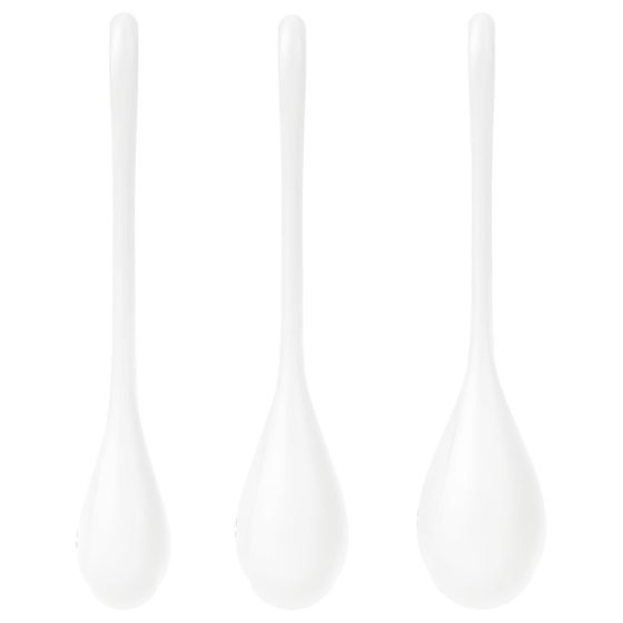 Satisfyer Yoni Power 1 – sada venušiných kuliček – bílá (3 kusy)
