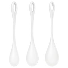   Satisfyer Yoni Power 1 – sada venušiných kuliček – bílá (3 kusy)