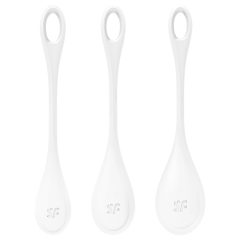   Satisfyer Yoni Power 1 – sada venušiných kuliček – bílá (3 kusy)