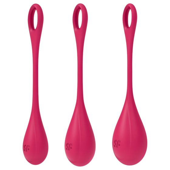 Satisfyer - venušiny kuličky set - 3 díly - červená