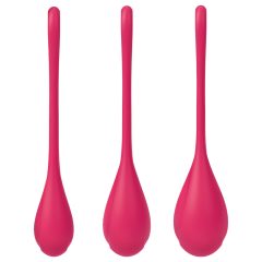   Satisfyer Yoni Power 1 - sada venušiných kuliček - červená (3 kusy)