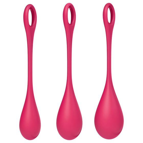 Satisfyer - venušiny kuličky set - 3 díly - červená
