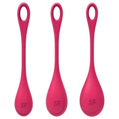   Satisfyer Yoni Power 1 - sada venušiných kuliček - červená (3 kusy)