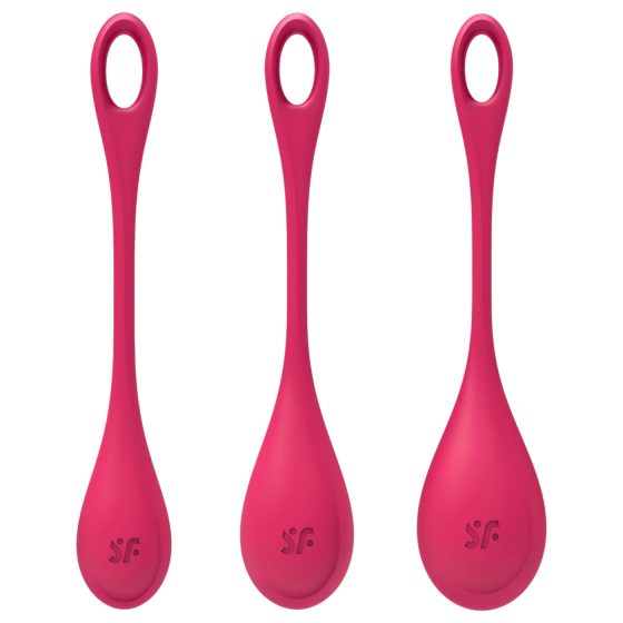Satisfyer Yoni Power 1 - sada venušiných kuliček - červená (3 kusy)