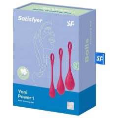   Satisfyer Yoni Power 1 - sada venušiných kuliček - červená (3 kusy)