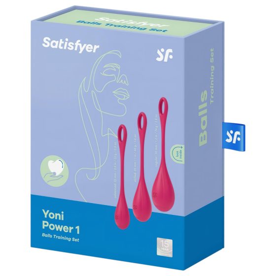 Satisfyer Yoni Power 1 - sada venušiných kuliček - červená (3 kusy)
