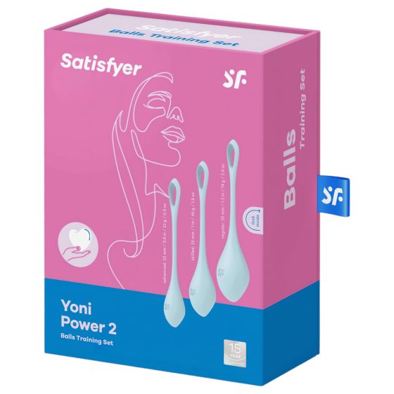 Satisfyer Yoni Power 2 - sada venušinych kuliček - modrá (3 kusy)