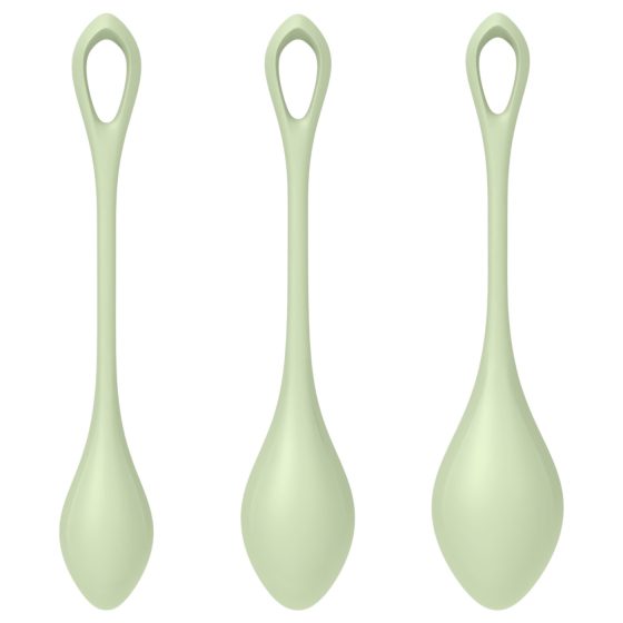 Satisfyer Yoni Power 2 - set kuliček Gejša - zelený (3 kusy)