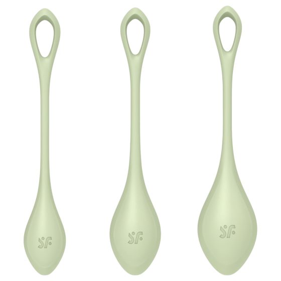 Satisfyer Yoni Power 2 - set kuliček Gejša - zelený (3 kusy)