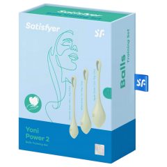   Satisfyer Yoni Power 2 - set kuliček Gejša - zelený (3 kusy)