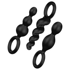   Satisfyer Booty Call - sada análních kolíků (černá, 3dílná)