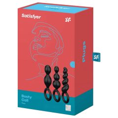   Satisfyer Booty Call - sada análních kolíků - černá (3 ks)