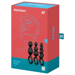   Satisfyer Booty Call - sada análních kolíků (černá, 3dílná)