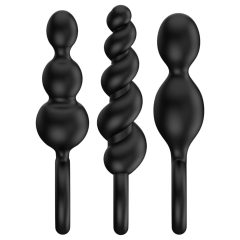  Satisfyer Booty Call - sada análních kolíků - černá (3 ks)