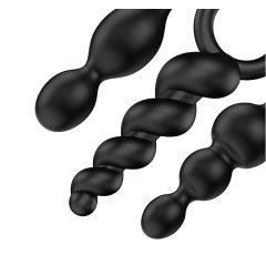   Satisfyer Booty Call - sada análních kolíků - černá (3 ks)