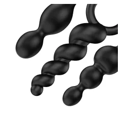   Satisfyer Booty Call - sada análních kolíků (černá, 3dílná)