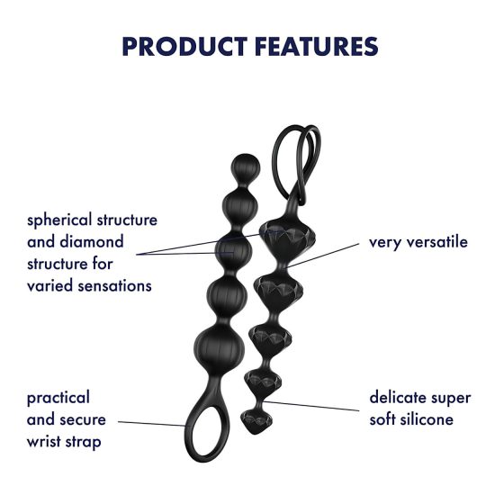 Satisfyer Love Beads - kuličková anální sada (černá)