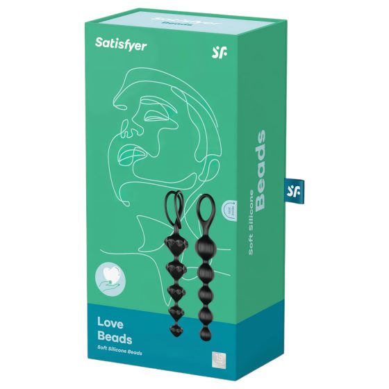 Satisfyer Love Beads - sada análních kuliček (černá)