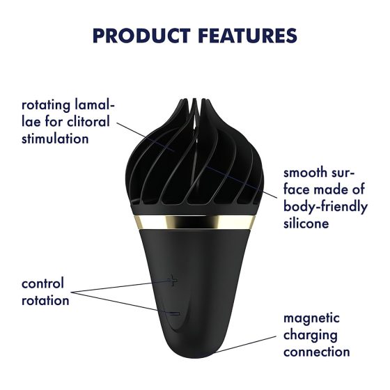 Satisfyer Sweet Treat - akumulátorový rotační klitorální vibrátor (černý)