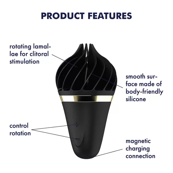 Satisfyer Sweet Treat - rotační vibrátor na klitoris - akumulátor, černý
