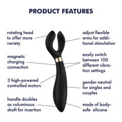   Satisfyer Endless Fun - akumulátorový, vodotěsný párový vibrátor (černý)