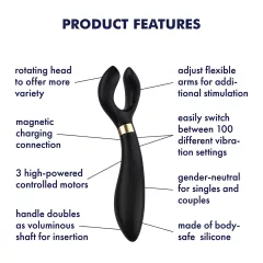   Satisfyer Endless Fun - akumulátorový, vodotěsný párový vibrátor (černý)