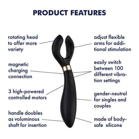 Satisfyer Endless Fun - párový vibrátor - akumulátor, vodotěsný, černý