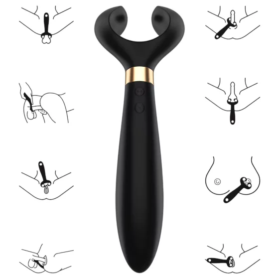 Satisfyer Endless Fun - párový vibrátor - akumulátor, vodotěsný, černý