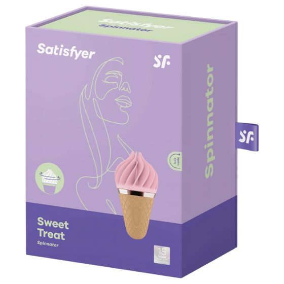 Satisfyer Sweet Treat - akumulátorový, rotační klitoriální vibrátor (růžovo-hnědý)