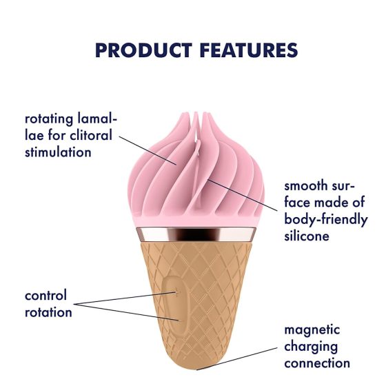 Satisfyer Sweet Treat - akumulátorový, rotační klitoriální vibrátor (růžovo-hnědý)